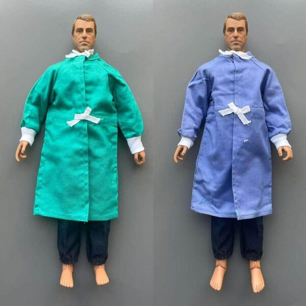 Costume Miniatura Infermiera/Dottore per Bambole 1/6 in Poliestere Verde