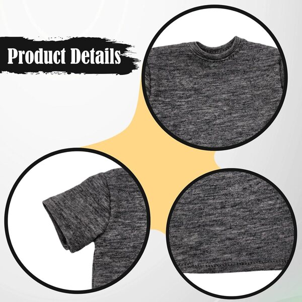 Colcolo T-Shirt Grigio Chiaro per Action Figure 1/6 da 12 Pollici, Abbigliamento BJD