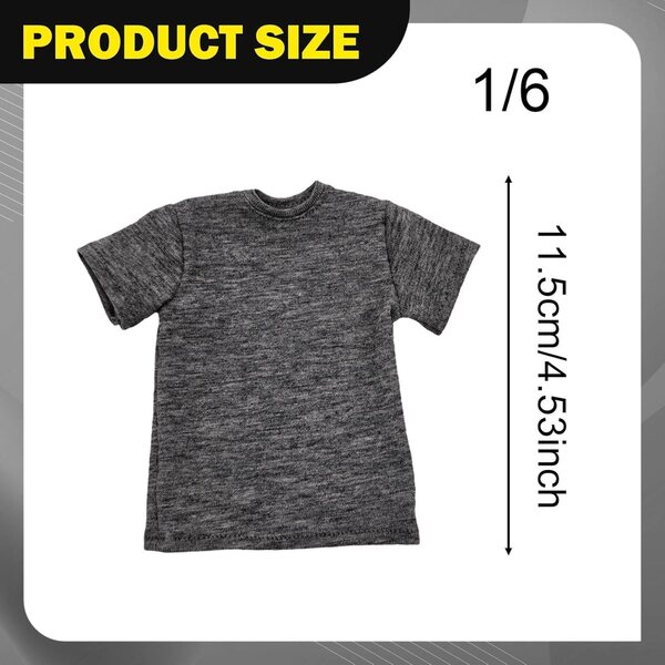 Colcolo T-Shirt Grigio Chiaro per Action Figure 1/6 da 12 Pollici, Abbigliamento BJD
