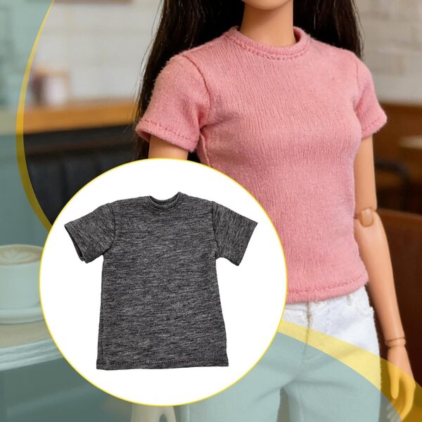 Colcolo T-Shirt Grigio Chiaro per Action Figure 1/6 da 12 Pollici, Abbigliamento BJD