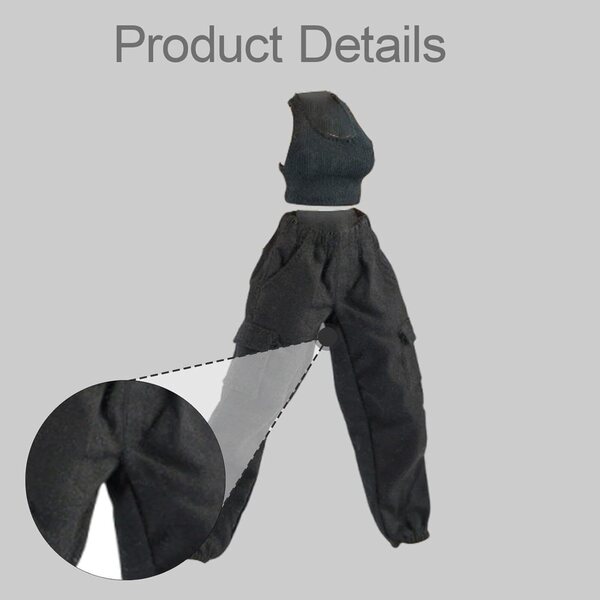 1/12 schwarze Stoffhose und Weste für 6-Zoll-Actionfigur FXZQGNH