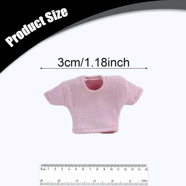 Kurzes T-Shirt aus Stoff für weibliche Actionfigur im Maßstab 1:12, Pink