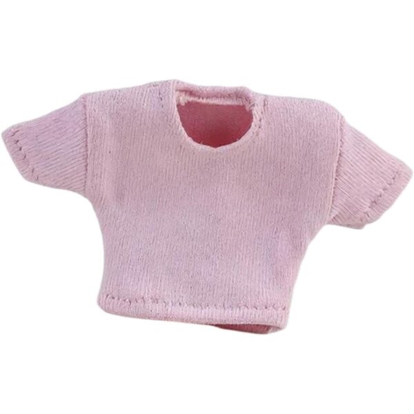 Kurzes T-Shirt aus Stoff für weibliche Actionfigur im Maßstab 1:12, Pink