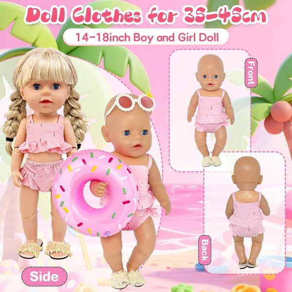 Rosa Kleidung für Puppen von 35 bis 43 cm – Elegante Kleidung Orizzhic
