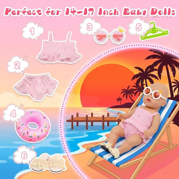 Rosa Kleidung für Puppen von 35 bis 43 cm – Elegante Kleidung Orizzhic