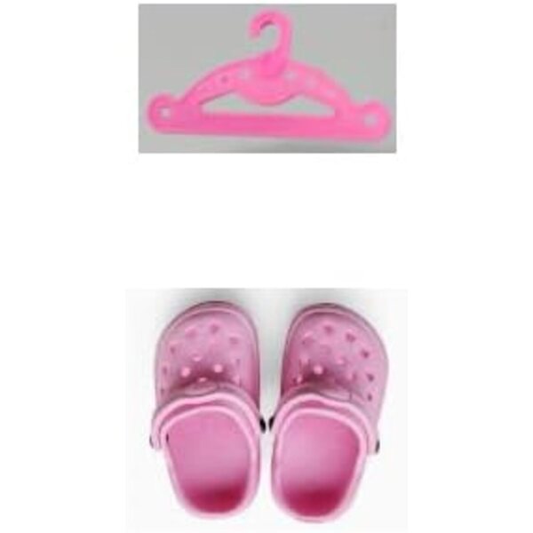 Rosa Kleid mit Fransen und Schuhen für 14-18 Zoll große YAEGIMHT-Puppe