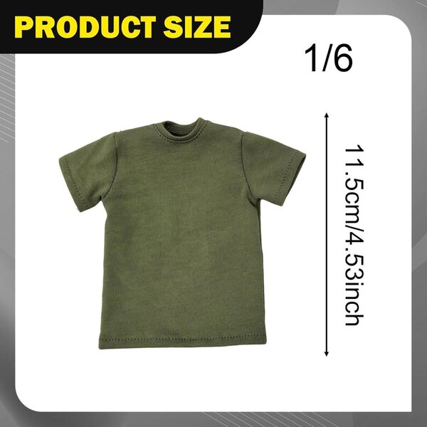 Kleidung für Actionfigur 12 Zoll Folpus grünes Stoff-T-Shirt 1/6