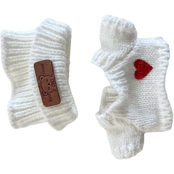 Abbigliamento per bambole 15-17 cm con cappello nero e maglione cuore alla moda