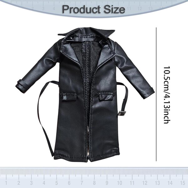 Colcolo Mini Trench 1/12 per Action Figure - Giacca Maschile e Femminile in Tessuto