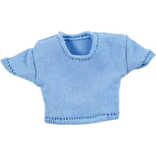 Blaues kurzes T-Shirt für weibliche Actionfigur im Maßstab 1:12 aus widerstandsfähigem Stoff