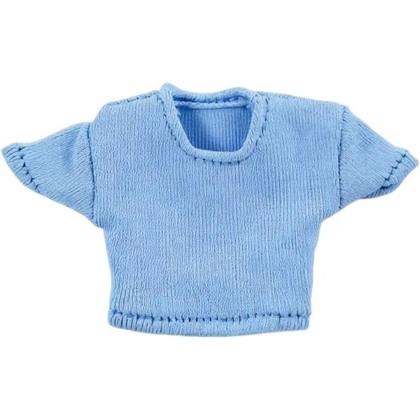Blaues kurzes T-Shirt für weibliche Actionfigur im Maßstab 1:12 aus widerstandsfähigem Stoff