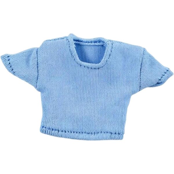 Blaues kurzes T-Shirt für weibliche Actionfigur im Maßstab 1:12 aus widerstandsfähigem Stoff