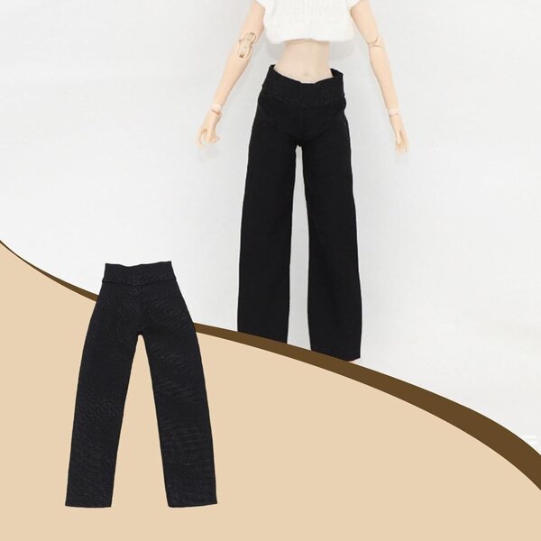 Miniatur-Hose mit geradem Bein für Actionfigur 1/12, 15 cm, Schwarz Fxzqgnh