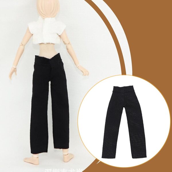 Miniatur-Hose mit geradem Bein für Actionfigur 1/12, 15 cm, Schwarz Fxzqgnh