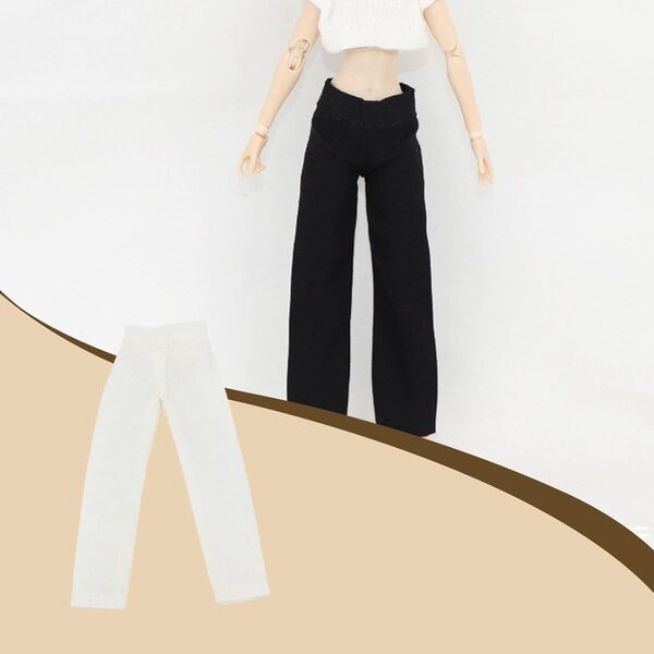 Miniatur-Hose mit geradem Bein für 1/12 Actionfigur – klassisches Weiß