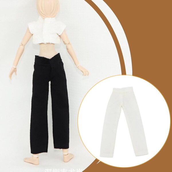 Miniatur-Hose mit geradem Bein für 1/12 Actionfigur – klassisches Weiß