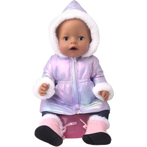 Winterliches weiches Fleece-Outfit für 18-Zoll-Puppen, Tmboryuu-Kleidungsset