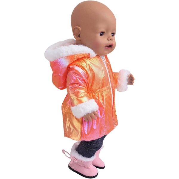 Winterliches weiches Fleece-Outfit für 18-Zoll-Puppen, Tmboryuu-Kleidungsset
