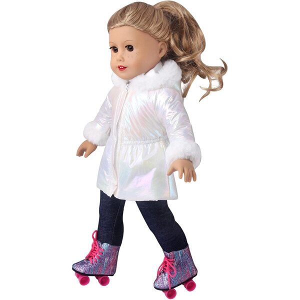 Winterliches weiches Fleece-Outfit für 18-Zoll-Puppen, Tmboryuu-Kleidungsset