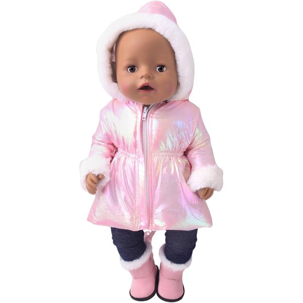 Winterliches weiches Fleece-Outfit für 18-Zoll-Puppen, Tmboryuu-Kleidungsset