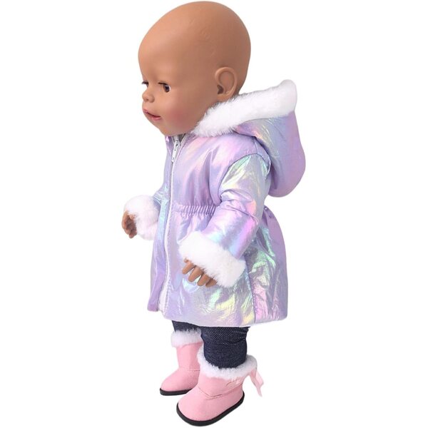 Winterliches weiches Fleece-Outfit für 18-Zoll-Puppen, Tmboryuu-Kleidungsset
