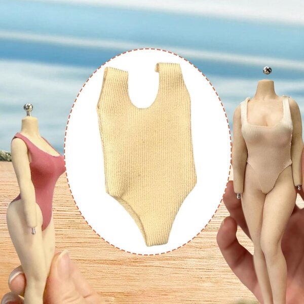 Costume da Bagno Beige per Action Figure Femminili 1/12 – TISHITA Miniatura Moda