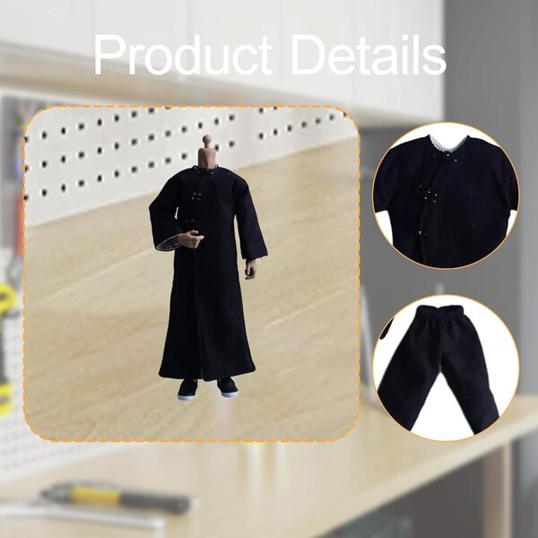 Minikostüm Actionfigur 1/12 SZLIFE Realistische lange Jacke und schwarze Hose