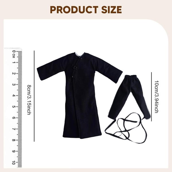 Minikostüm Actionfigur 1/12 SZLIFE Realistische lange Jacke und schwarze Hose
