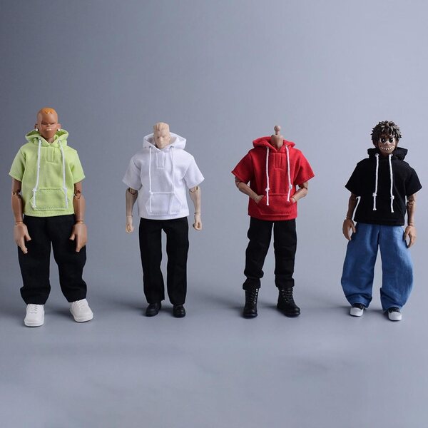 1/12 Herren-Kapuzenpullover aus Stoff für die Puppen- und Actionfiguren-Kollektion