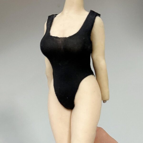 kowaku Costume da Bagno in Miniatura 1/12 per Action Figure Femminili - Nero Elasticizzato