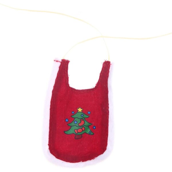 Weihnachtspuppen-Kleidungsset mit Weihnachtsmannmütze und grünem Oberteil für Puppenhäuser