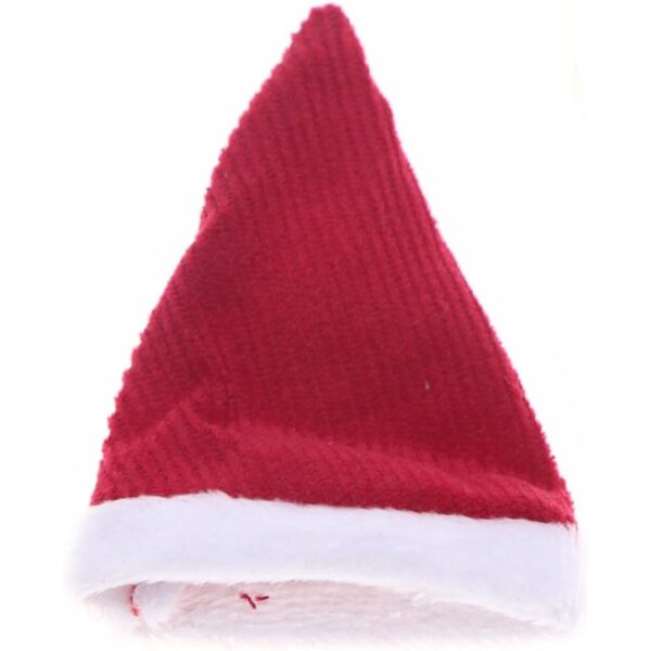Weihnachtspuppen-Kleidungsset mit Weihnachtsmannmütze und grünem Oberteil für Puppenhäuser