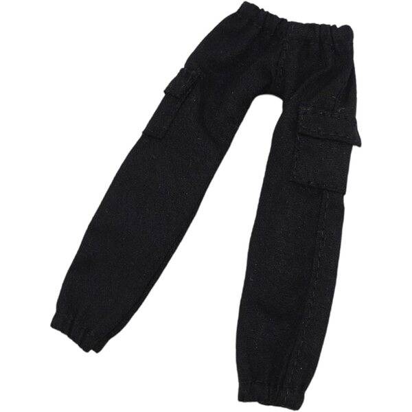 Cargohose für 1/12 männliche Puppen, weicher schwarzer Stoff, Sammlerzubehör