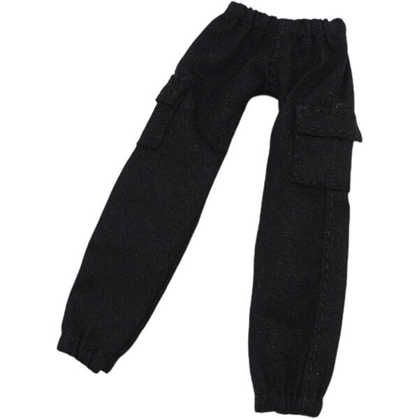 Cargohose für 1/12 männliche Puppen, weicher schwarzer Stoff, Sammlerzubehör