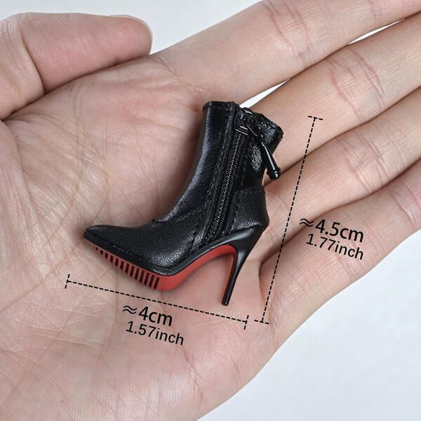 Kurze Stiefel mit Absatz für 1/6 Actionfigur aus weichem und realistischem Leder TTETTZ
