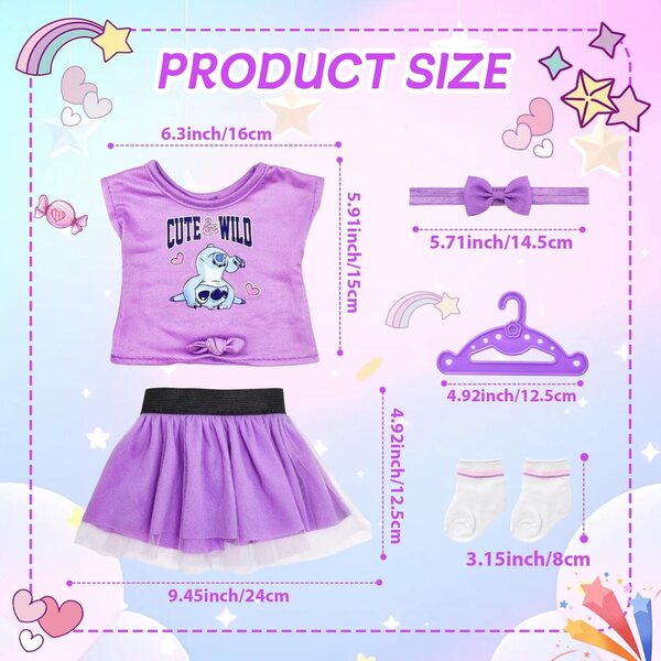 Lila Kleidung für Puppen 35,5–45,7 cm – perfekte Kleidung von Carreuty