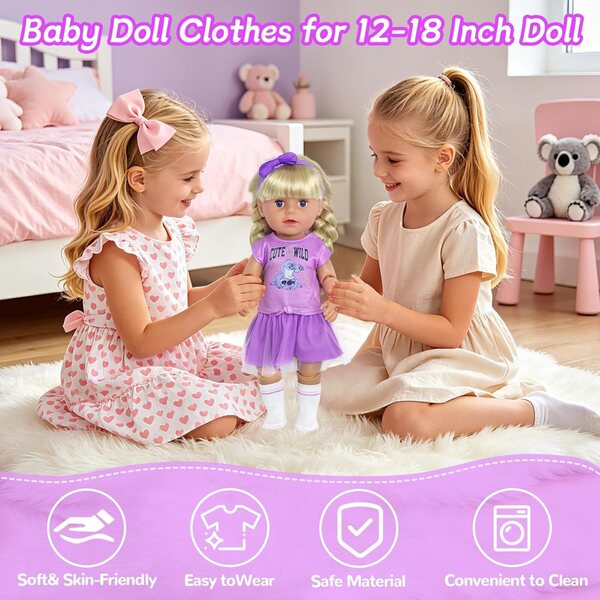Lila Kleidung für Puppen 35,5–45,7 cm – perfekte Kleidung von Carreuty