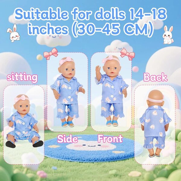 5 Vestiti Blu per Bambole Orizizhic - Set Completo di Abiti Eleganti e Colorati