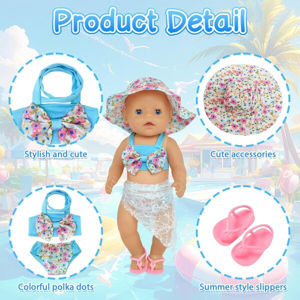 Set 5 Costumi da Bagno per Bambole Orizizhic – Accessori Moda Bambole