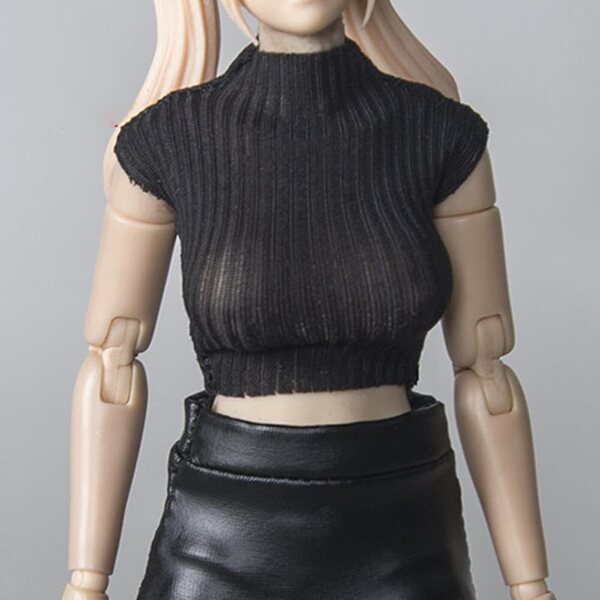 1/12 Miniatur-Tanktop mit Stehkragen für weibliche Actionfiguren, 6 Zoll, strapazierfähiger Stoff