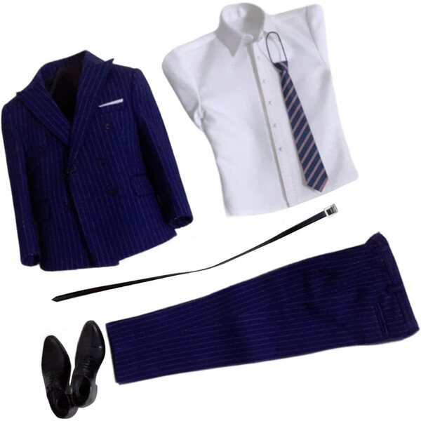 1/6 Puppen-Miniatur-Herren-Komplettoutfit – Hemd, Hose und Accessoires
