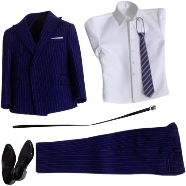 1/6 Puppen-Miniatur-Herren-Komplettoutfit – Hemd, Hose und Accessoires