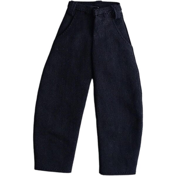 Jeans für Actionfiguren 1/12 Herrenhose aus schwarzem Qualitätsstoff