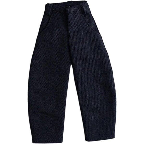 Jeans für Actionfiguren 1/12 Herrenhose aus schwarzem Qualitätsstoff