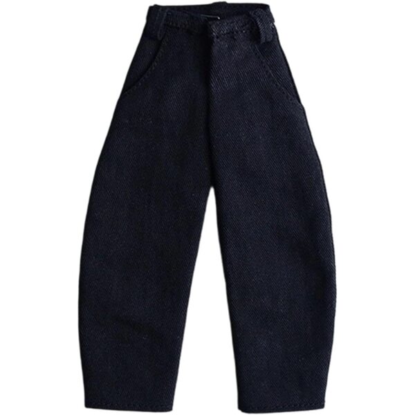 Jeans für Actionfiguren 1/12 Herrenhose aus schwarzem Qualitätsstoff
