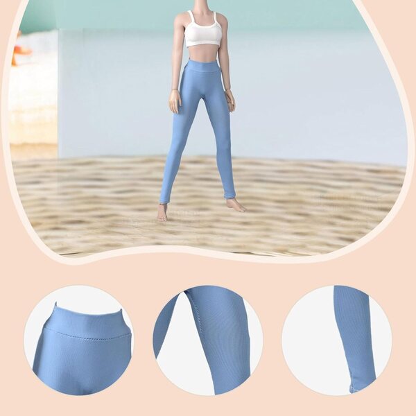 1/6 Miniaturhose für Actionfigur Stretch Joggers Blau