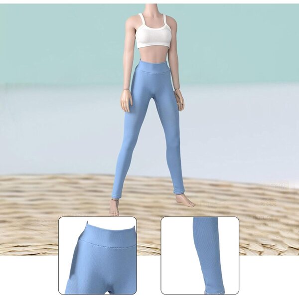 1/6 Miniaturhose für Actionfigur Stretch Joggers Blau