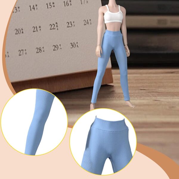 1/6 Miniaturhose für Actionfigur Stretch Joggers Blau