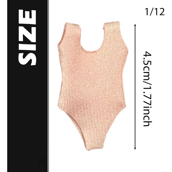 1:12 Badeanzug für weibliche Actionfiguren Rosa Sommerkleid LeeQinersw