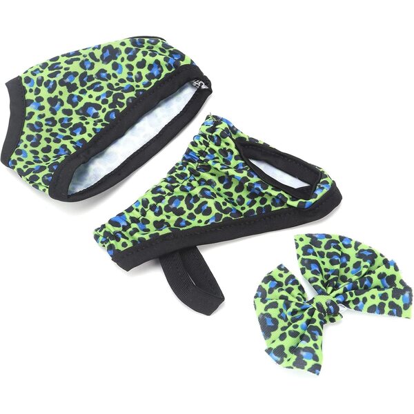 Badeanzug mit Leopardenmuster für 18-Zoll-Puppen mit Haarspange